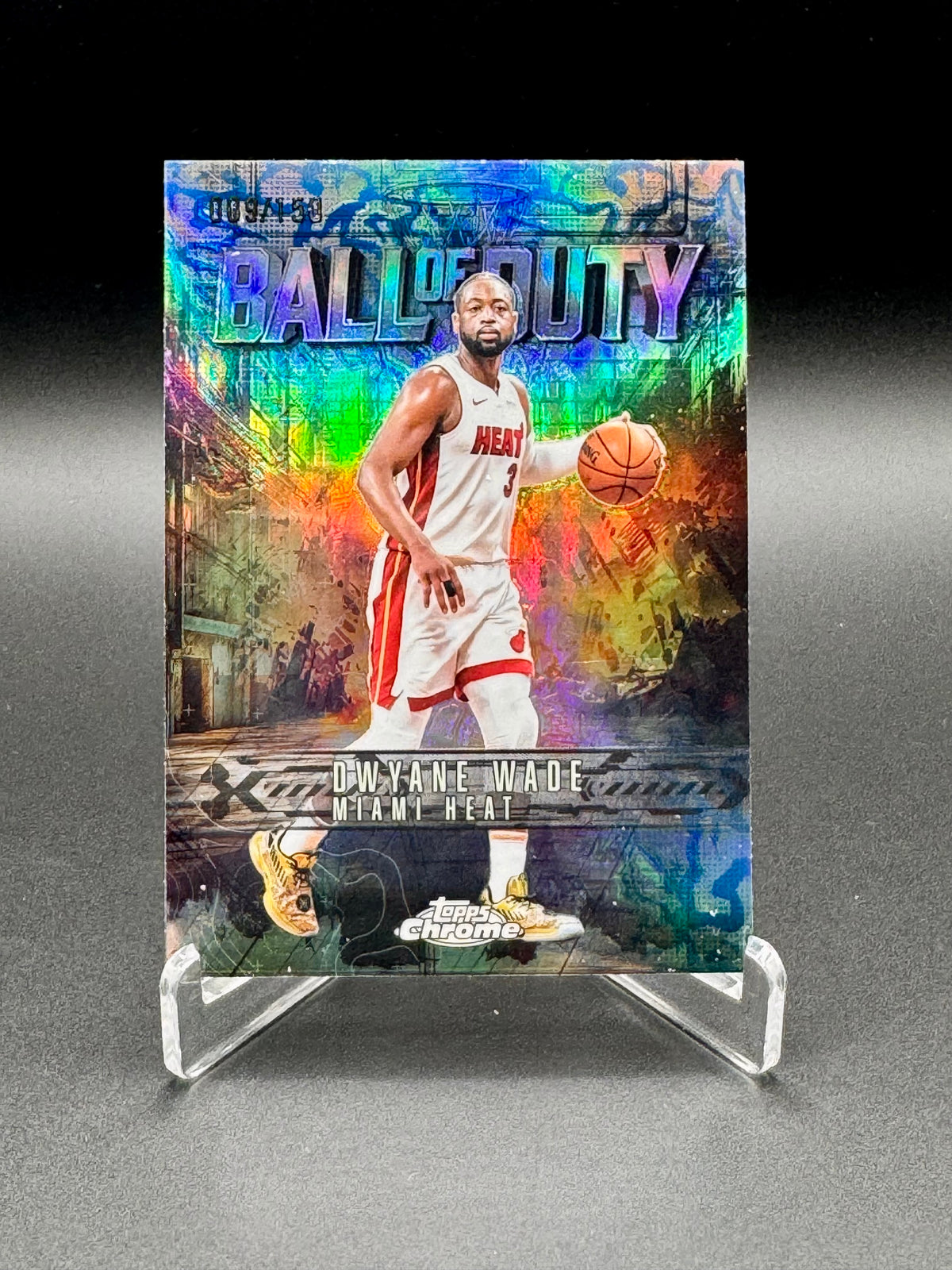 2024-25 Topps Chrome Dwyane Wade #BD-16 Ball of Duty Blue Refractor /150
