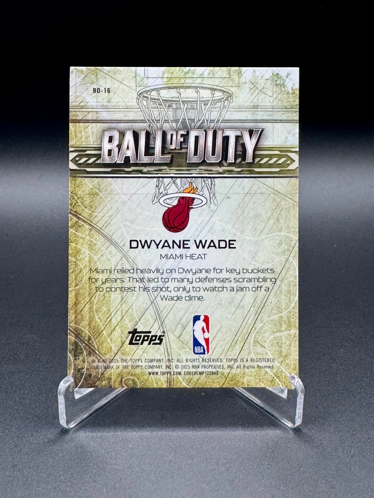 2024-25 Topps Chrome Dwyane Wade #BD-16 Ball of Duty Blue Refractor /150