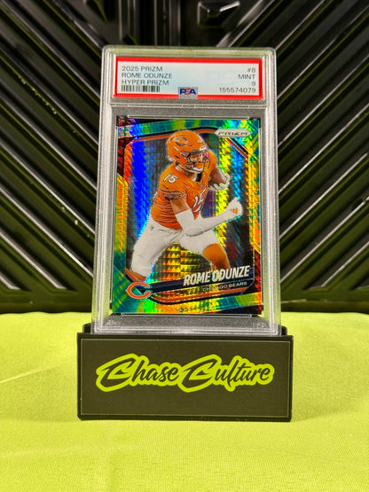 2025 Panini Prizm Rome Odunze #8 Hyper Prizm /200 PSA 9