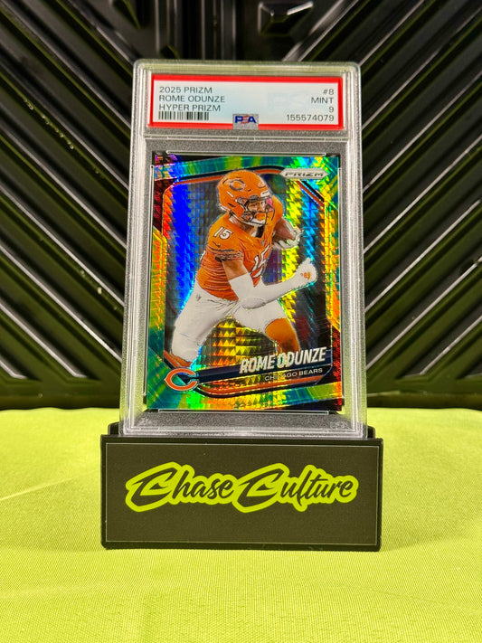 2025 Panini Prizm Rome Odunze #8 Hyper Prizm /200 PSA 9