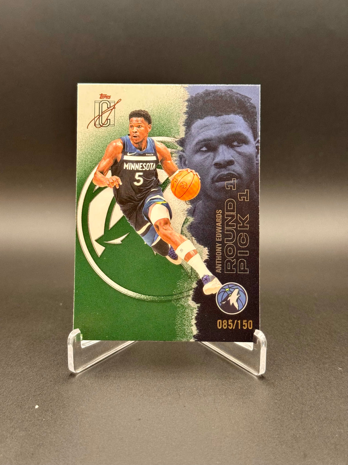 2025-26 Topps Signature Class Anthony Edwards #68 Round 1 Pick 1 Partial Rainbow Set Raw