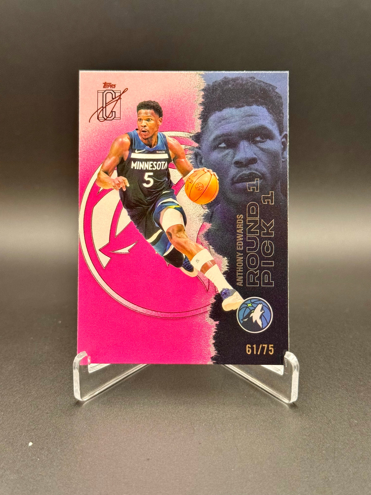 2025-26 Topps Signature Class Anthony Edwards #68 Round 1 Pick 1 Partial Rainbow Set Raw
