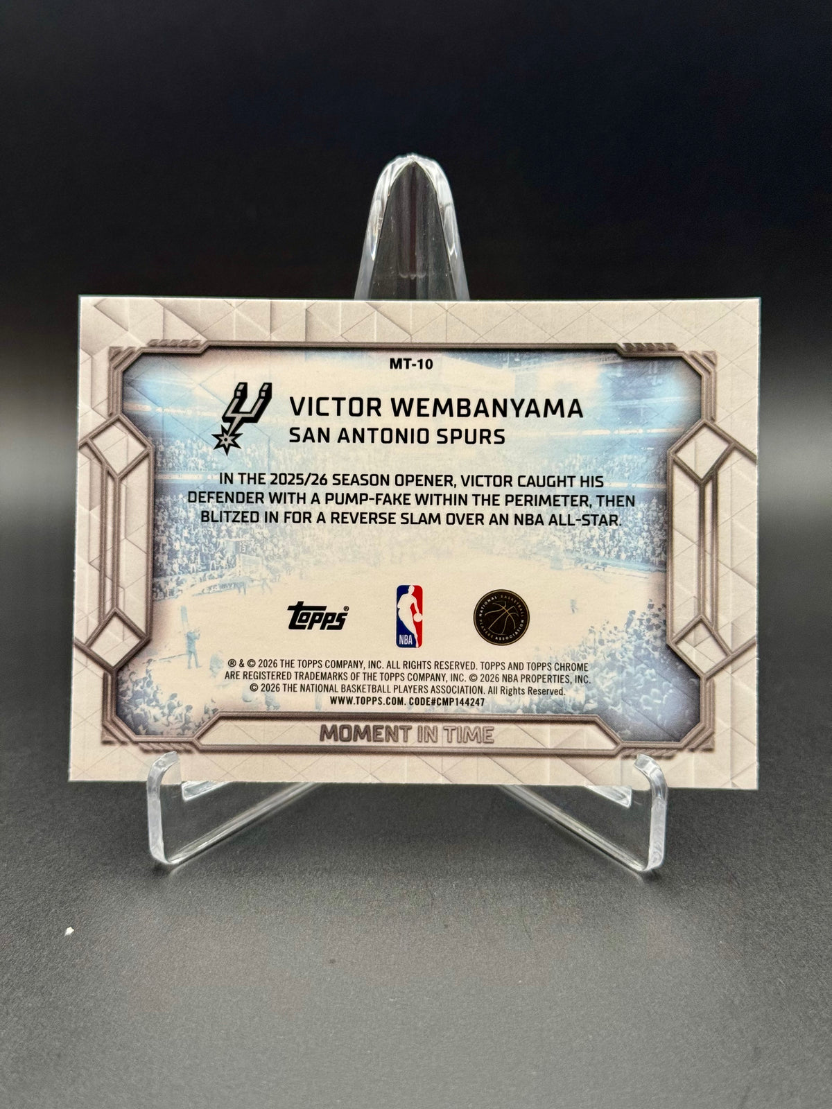 2025-26 Topps Chrome Victor Wembanyama #MT-10 Moment in Time Raw