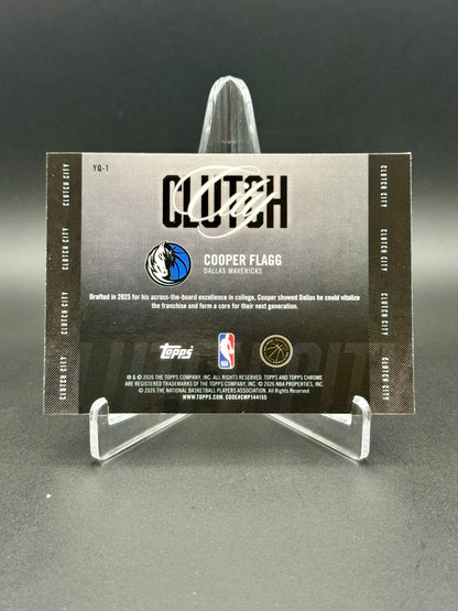 2025-26 Topps Chrome Cooper Flagg RC #YQ-1 Clutch City Raw